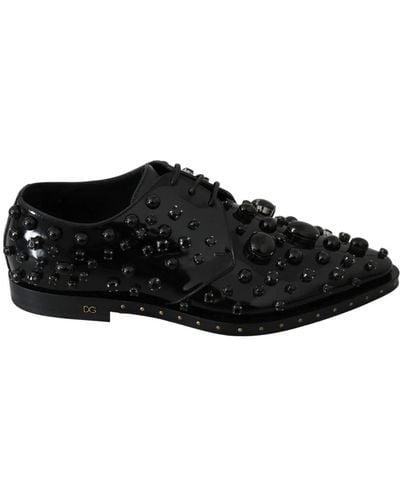 Dolce & Gabbana Elegant Dress Shoes With Crystals - Black