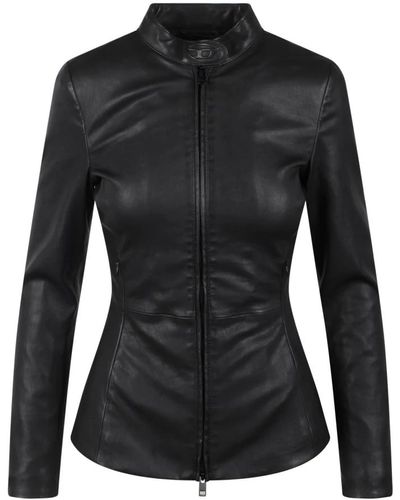 DIESEL Leather jackets - Schwarz