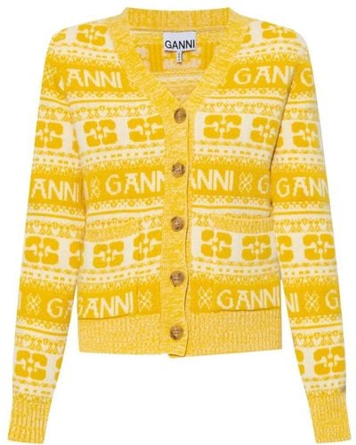 Ganni Cardigans - Yellow