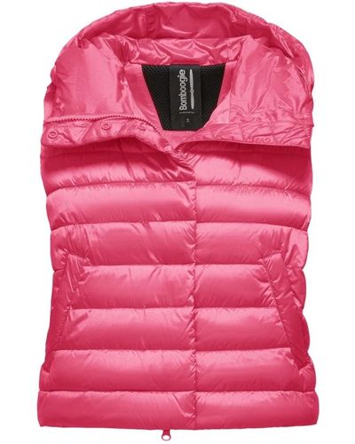 Bomboogie Shiny nylon padded vest with hood - Rosa
