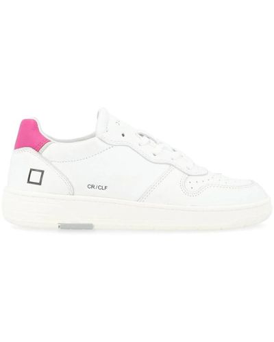 Date Weiße und rosa leder court sneaker