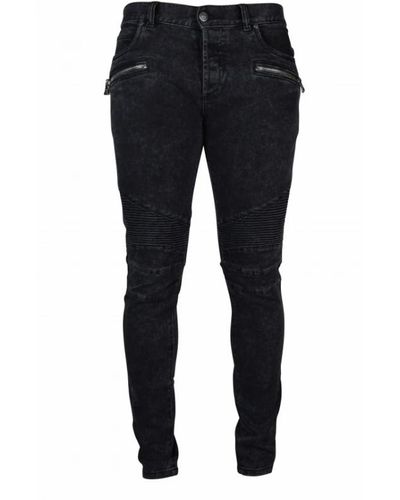 Balmain Schwarze skinny jeans mit reißverschlussdetails