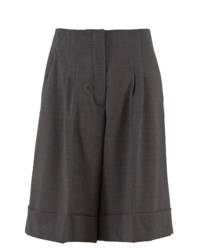 MSGM Shorts in lana a pieghe larghe - Grigio