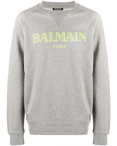 Balmain Oversized Logo Crewneck Sweatshirt - Grau