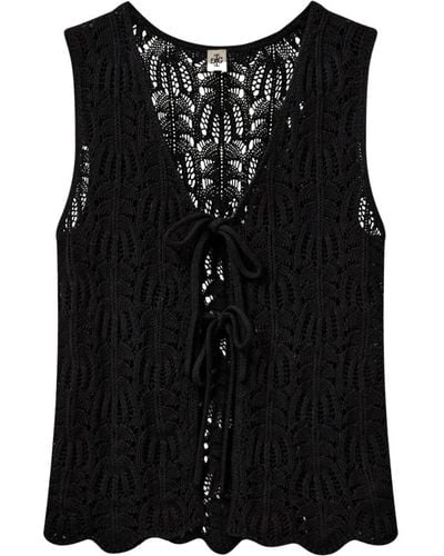 THE GARMENT Elegant egypt crochet vest - Negro