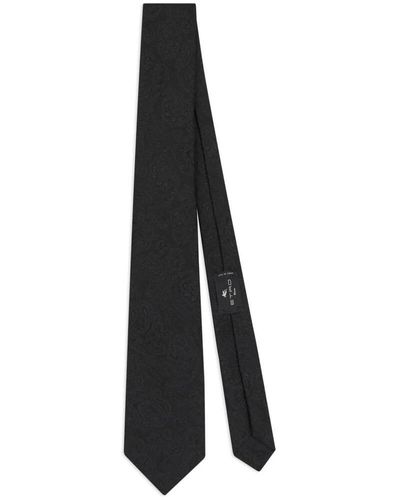 Etro Cravatta in seta nera con stampa paisley - Nero