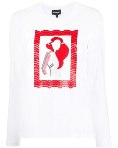 Emporio Armani T-shirt donna con stampa grafica - Rosso