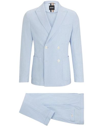 BOSS Double Breasted Suits - Blue