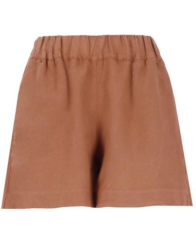 120% Lino Short Shorts - Brown