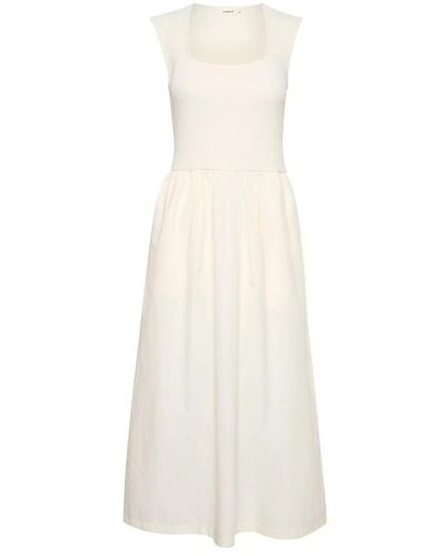 Soaked In Luxury Midi Dresses - White