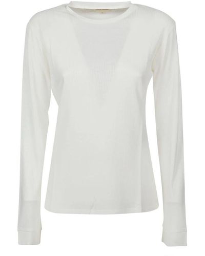 Loulou Studio Langarm t-shirt im stilvollen design - Weiß