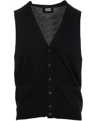 Alpha Studio Sleeveless Knitwear - Black