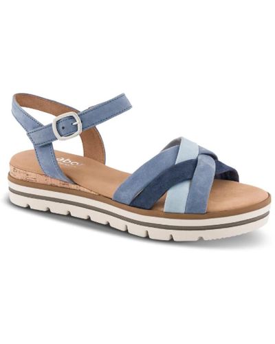 Gabor Blaue wildleder sandale mit klettverschluss