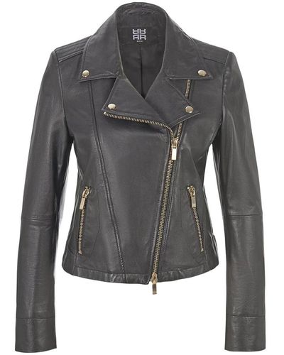 Riani Leather Jackets - Grey