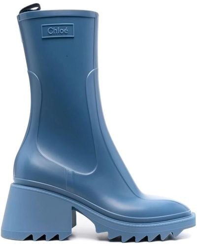 Chloé Stivali da pioggia in pvc blu betty
