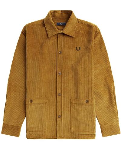Fred Perry Corduroy overshirt giacca - Marrone