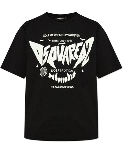 DSquared² Bedrucktes t-shirt - Schwarz