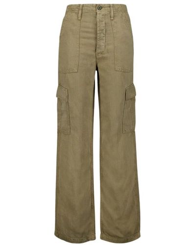 Mother Wide Trousers - Green