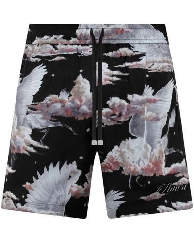 Amiri Pegasus Silk Shorts 'black'