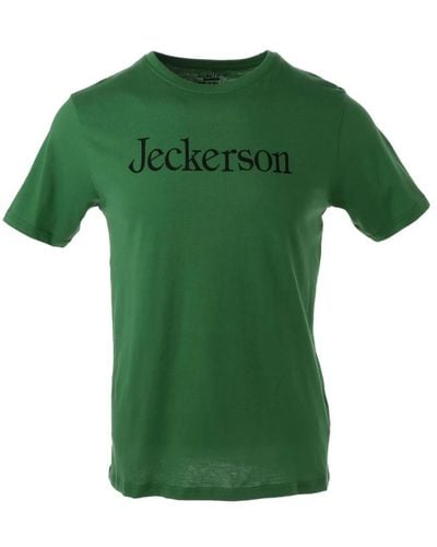 Jeckerson Magliette verde con stampa girocollo