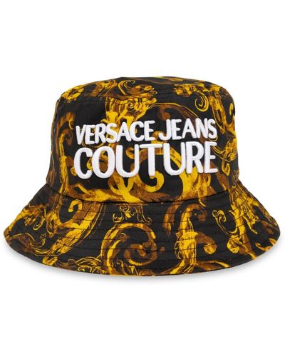 Versace Cappello a secchiello con logo - Marrone