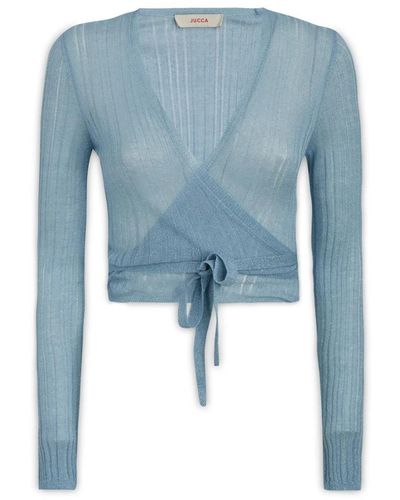 Jucca Knitwear > v-neck knitwear - Bleu