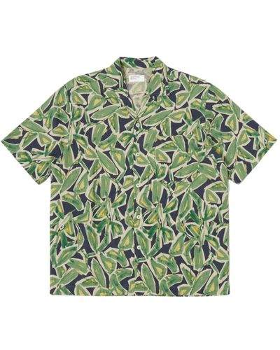 Universal Works Kurzarmhemd mit künstlerblumen - Grün