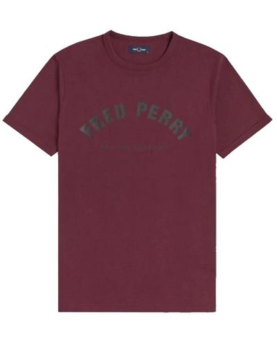 Fred Perry Arch branded t-shirt in burgundy - Viola