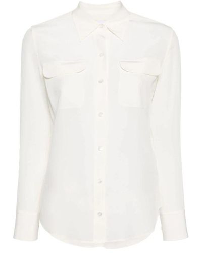 Equipment Slim signature silk shirt - Bianco