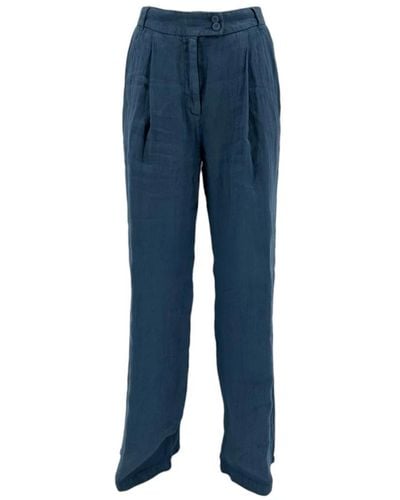 120% Lino Wide trousers - Azul
