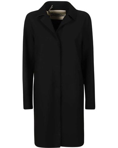 Herno Single-Breasted Coats - Black