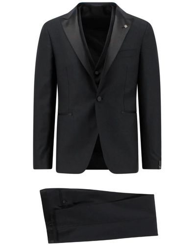Tagliatore Single Breasted Suits - Black