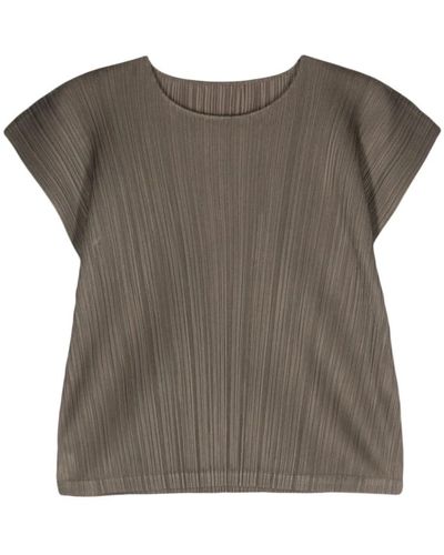 Issey Miyake Khaki top,holzkohle top,t-shirts - Grau