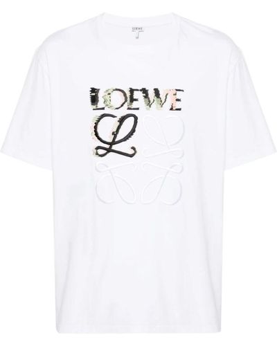 Loewe Weißes anagram t-shirt lockerer schnitt