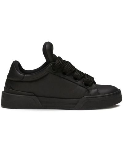 Dolce & Gabbana Mega Skate Sneaker In Nappa - Black