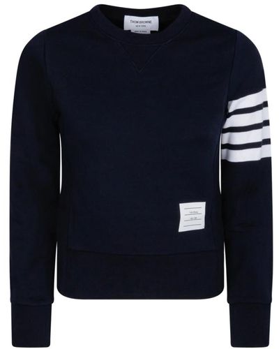 Thom Browne Navy sweatshirt mit logo-patch - Blau