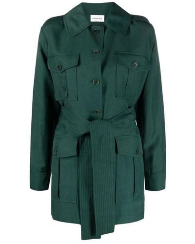 P.A.R.O.S.H. Belted Coats - Green