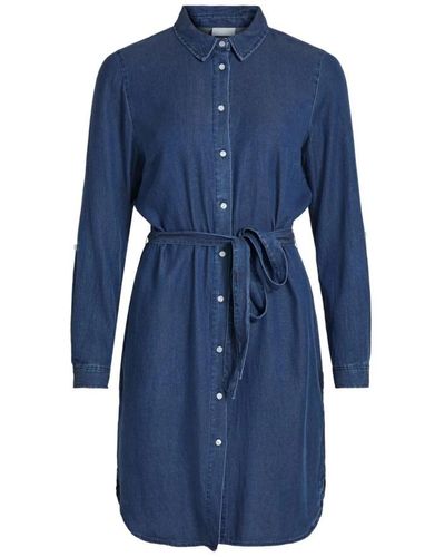 Vila Shirt Dresses - Blue