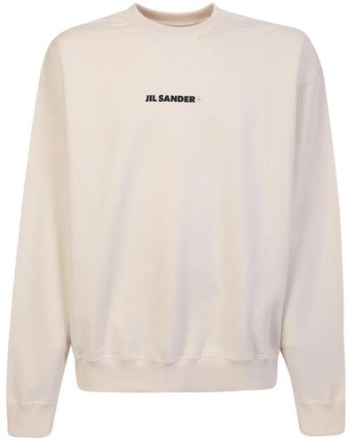 Jil Sander Er minimalistischer Logo-Sweatshirt - Weiß