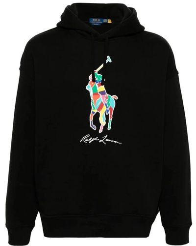 Polo Ralph Lauren Schwarzer pullover mit signature pony motiv