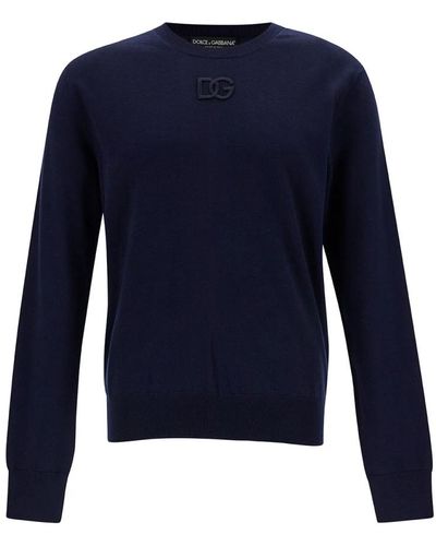 Dolce & Gabbana Knitwear > round-neck knitwear - Bleu
