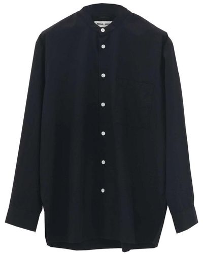 Birkenstock Schwarzes hemd mit vertikalen streifen - Blau