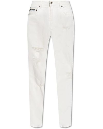 Dolce & Gabbana Jeans con effetto vintage - Bianco