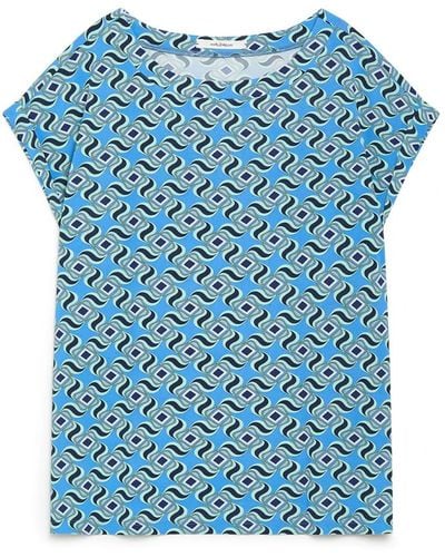 Maliparmi Top swirl print jersey - Blu