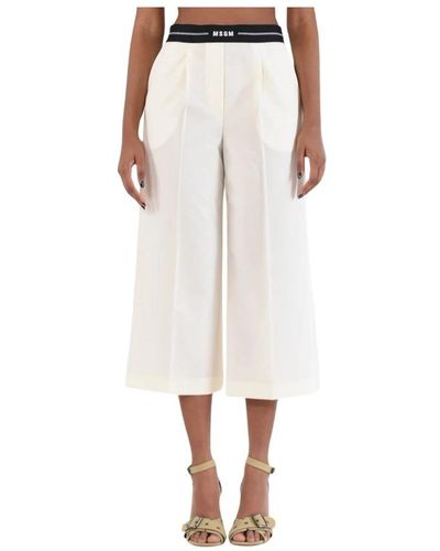 MSGM Cropped Trousers - White