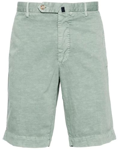 Incotex Baumwoll-leinen-shorts mit taschen - Grün