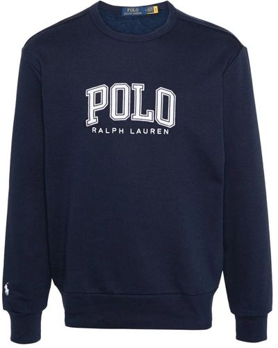 Ralph Lauren Blauer sweatshirt mit besticktem logo
