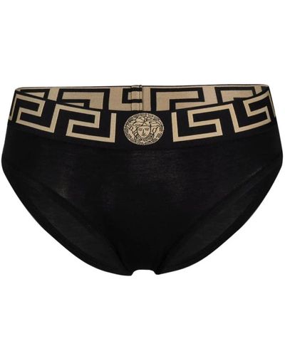 Versace Slip icónico con cinturilla greca - Negro