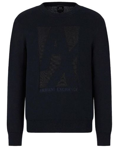 Armani Exchange Round-Neck Knitwear - Blue