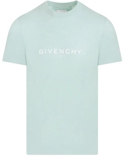 Givenchy Grünes baumwoll-t-shirt rundhals - Blau